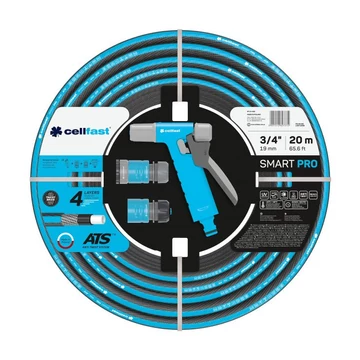 CELLFAST  SMART PRO ATS  4 rétegű locsolótömlő SZETT 3/4″ 20m CELLFAST  SMART PRO ATS  4 rétegű locsolótömlő SZETT 3/4″ 20m