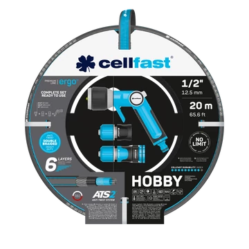 CELLFAST hobby ats szett 6 rétegű locsolótömlő 1/2" 20m CELLFAST hobby ats szett 6 rétegű locsolótömlő 1/2" 20m