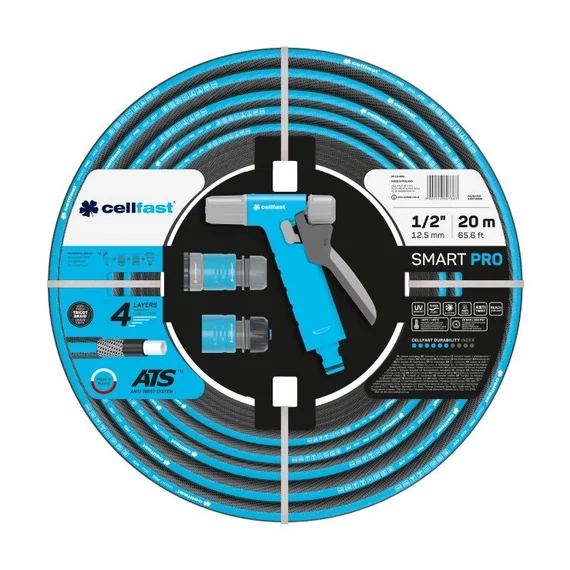 CELLFAST  SMART PRO ATS  4 rétegű locsolótömlő SZETT 1/2″ 20m