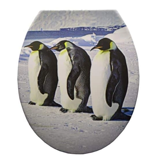 Wc tető duroplast műanyag pingvines.