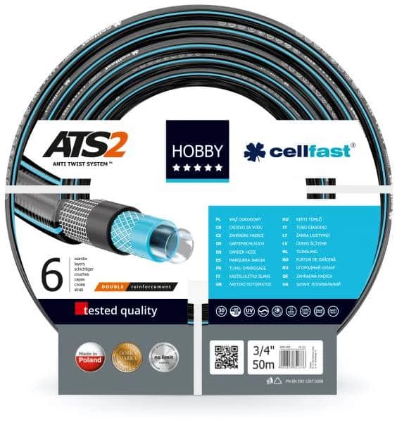 CELLFAST hobby ats 6 rétegű locsolótömlő 3/4