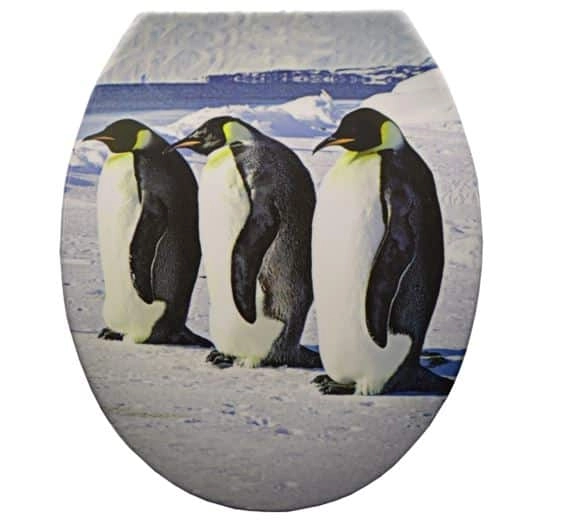 WC tető duroplast műanyag pingvines minta